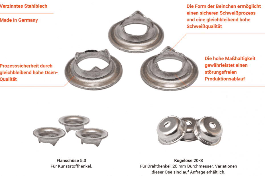 klinghammer Ears for pail manufacture